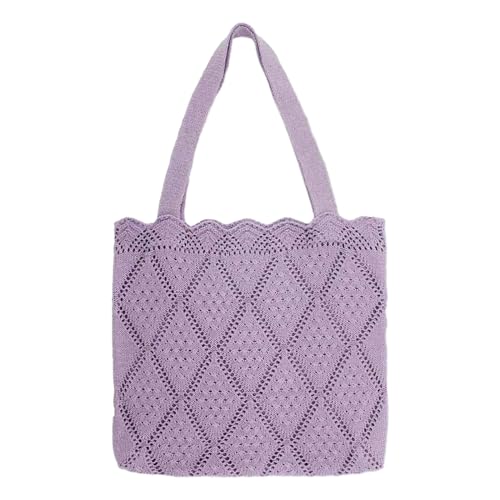 BUBEFSKD 2023 Strick Mesh Häkel Umhängetasche Für Frauen Mädchen Große Kapazität Trendige Taschen Vielseitige Handtasche Hohlhöhle Hohl Out Schulter von BUBEFSKD