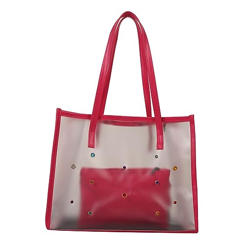 BUBEFSKD 2pcs/Set Transparenter PVC Umhängetasche Für Frauenhandtasche Für Strandpendel Und Einkaufsbeutel von BUBEFSKD