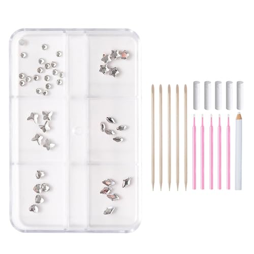 BUBEFSKD Auffällige Zahnsteine ​​farbenfrohe Zahnzähne Schmuck Strsestone Zahnrestaures Steine ​​Dekoration Für Frauen Zahnornamente Herz Schmetterling Edelsteine von BUBEFSKD