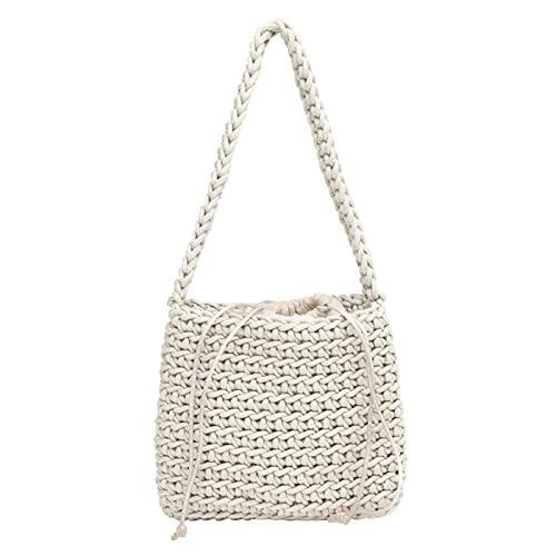 BUBEFSKD Baumwollwebige Achselhöhlenbeutel Mit Kordelschulter Für Frauen Mädchen Sommerhandtasche Luxushandtasche Unterarmtasche Für Frauen von BUBEFSKD
