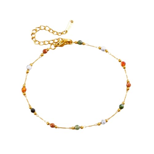 BUBEFSKD Buntes Steinperlenschmuck Vielseitige Handgefertigte Handgefertigte Armband/Halskette/Knochletchen Edelsteine ​​Perlen Accessoire Für Freizeitkleidung Modische Frauenzubehör Für Frauen von BUBEFSKD