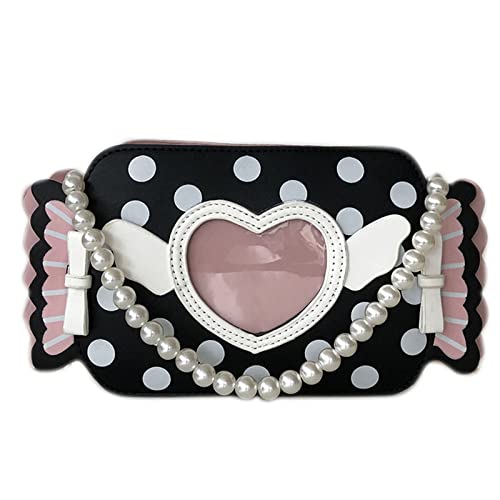 BUBEFSKD Casual Love Perle Kette Handtasche Süßigkeitenform Umhängetasche Crossbody All Match Für Geburtstagssammlungen Schulter von BUBEFSKD