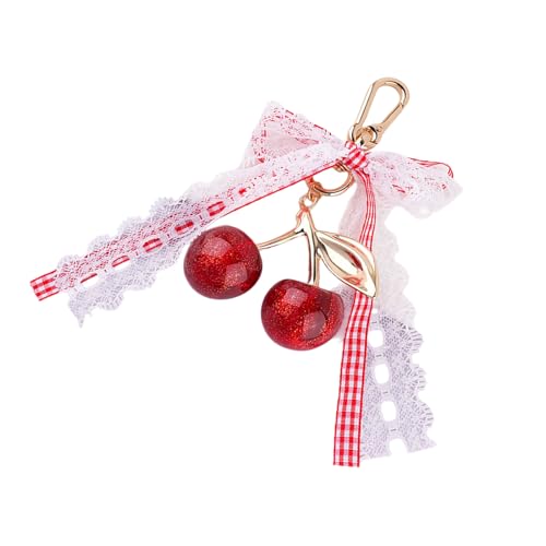 BUBEFSKD Creative Bows Bag Accessoire Spitze Keychain Metall Schlüsselbeutel Anhänger Rucksack Dekoration Für Frauen Und Mädchen Frauen Autoschlüsselhalter von BUBEFSKD