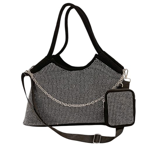 BUBEFSKD Damen Dinner Tasche Strassstein Crossbody Große Kapazität Schulter Boten Einkaufsmöglichkeiten Für Tägliche Frauen Lässig Schulter Großer Kapazität Messenger Crossbody von BUBEFSKD