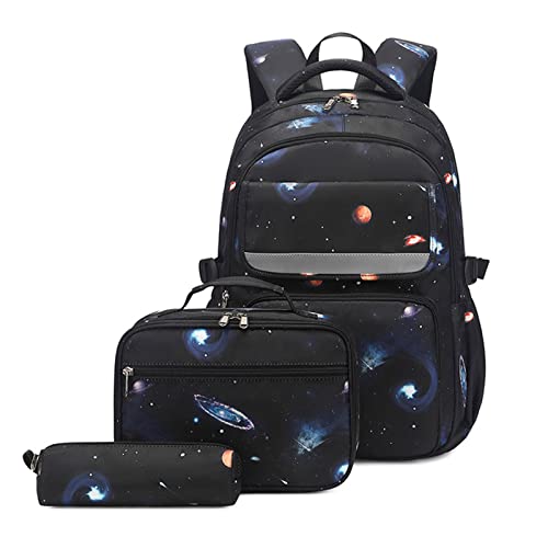 BUBEFSKD Damen Große Kapazitätsrucksack Mit Lunchbag Pen Box Star Printed Back Pack Travel School Book Für Wochenendwesen Damen Star Printed School Mittagessen Große Kapazität Geschenke von BUBEFSKD