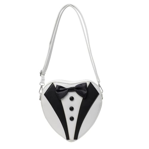 BUBEFSKD Damen Lustige Bowtie Handtasche Geldbörse Mit Crossbody Kette Mode PU Leder Herz Form Kleine Umhängetasche Zum Einkaufen Modische Geldbörse BUBEFSKD Damen Lustige Bowtie Handtasche Geldbörse Mit Crossbody Kette Mode PU Leder Herz Form Kleine Umhängetasche Zum Einkaufen Modische Geldbörse von BUBEFSKD