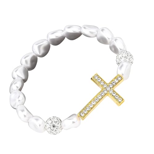 BUBEFSKD Dehnbares Religiöses Perlenarmband Multifirtionaler Alltagsbekleidung Accessoire Mode Elastic Handgelenk Kette Einzigartige Schmuckverstellbares Gummiband Armband von BUBEFSKD