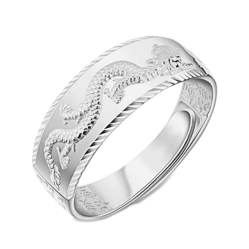 BUBEFSKD Drachenmuster Fingerschmuck Modische Eheringe Einstellbare Größen Öffnungslegungsmaterial Ringe BUBEFSKD Drachenmuster Fingerschmuck Modische Eheringe Einstellbare Größen Öffnungslegungsmaterial Ringe von BUBEFSKD