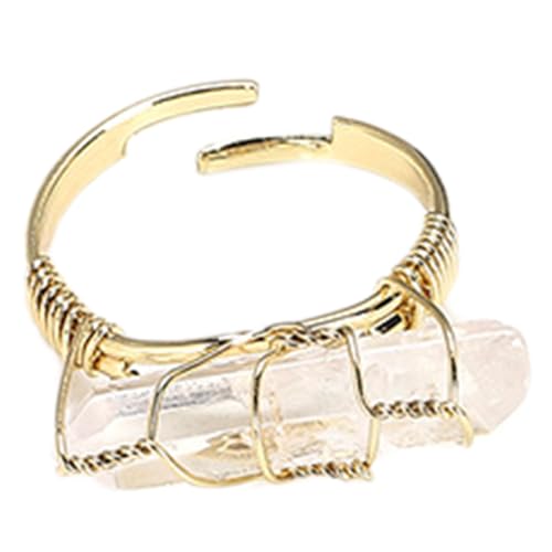 BUBEFSKD Drahtverpackte Natürliche Gestein Verstellbare Ringe Frauen Quarz Stein Unregelmäßige Fingerparty Hochzeit Schmuck Geschenke Verstellbare Kristallringe BUBEFSKD Drahtverpackte Natürliche Gestein Verstellbare Ringe Frauen Quarz Stein Unregelmäßige Fingerparty Hochzeit Schmuck Geschenke Verstellbare Kristallringe von BUBEFSKD