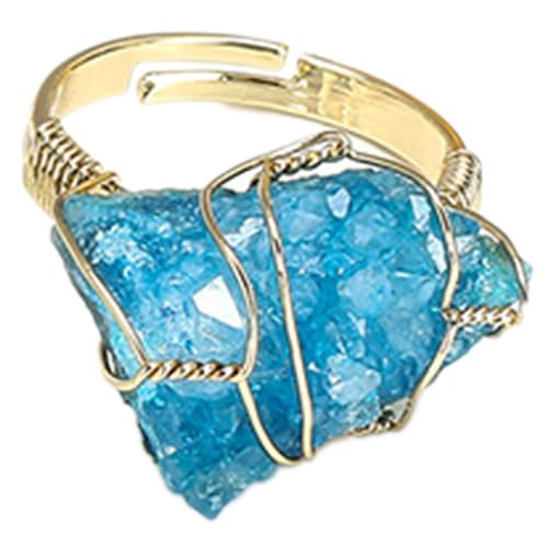 BUBEFSKD Drahtverpackte Natürliche Gestein Verstellbare Ringe Frauen Quarz Stein Unregelmäßige Fingerparty Hochzeit Schmuck Geschenke Verstellbare Kristallringe BUBEFSKD Drahtverpackte Natürliche Gestein Verstellbare Ringe Frauen Quarz Stein Unregelmäßige Fingerparty Hochzeit Schmuck Geschenke Verstellbare Kristallringe von BUBEFSKD