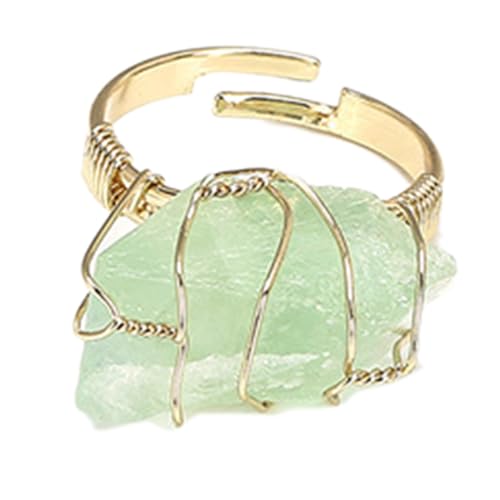 BUBEFSKD Drahtverpackte Natürliche Gestein Verstellbare Ringe Frauen Quarz Stein Unregelmäßige Fingerparty Hochzeit Schmuck Geschenke Verstellbare Kristallringe BUBEFSKD Drahtverpackte Natürliche Gestein Verstellbare Ringe Frauen Quarz Stein Unregelmäßige Fingerparty Hochzeit Schmuck Geschenke Verstellbare Kristallringe von BUBEFSKD