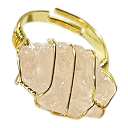 BUBEFSKD Drahtverpackte Natürliche Gestein Verstellbare Ringe Frauen Quarz Stein Unregelmäßige Fingerparty Hochzeit Schmuck Geschenke Verstellbare Kristallringe BUBEFSKD Drahtverpackte Natürliche Gestein Verstellbare Ringe Frauen Quarz Stein Unregelmäßige Fingerparty Hochzeit Schmuck Geschenke Verstellbare Kristallringe von BUBEFSKD