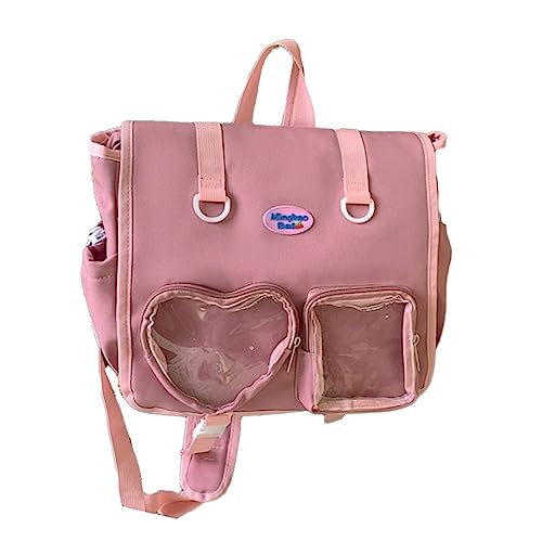 BUBEFSKD Einfacher Und Praktischer Rucksack Für Mädchen Mit Transparenter Taschen Nylon Schule Laptop JK School Tasche Nylon Rucksack BUBEFSKD Einfacher Und Praktischer Rucksack Für Mädchen Mit Transparenter Taschen Nylon Schule Laptop JK School Tasche Nylon Rucksack von BUBEFSKD