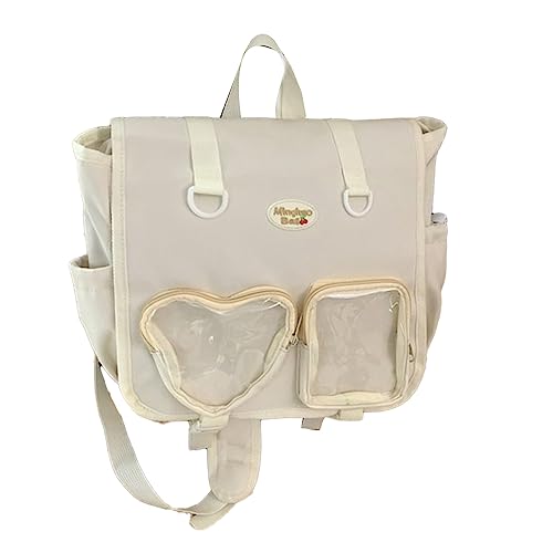 BUBEFSKD Einfacher Und Praktischer Rucksack Für Mädchen Mit Transparenter Taschen Nylon Schule Laptop JK School Tasche Nylon Rucksack BUBEFSKD Einfacher Und Praktischer Rucksack Für Mädchen Mit Transparenter Taschen Nylon Schule Laptop JK School Tasche Nylon Rucksack von BUBEFSKD