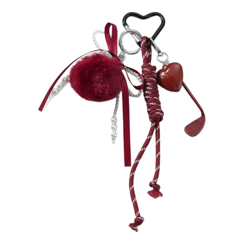 BUBEFSKD Einzigartige Herz Quasten Bögen Keychain Charm Bag Anhänger Für Taschen Und Geldbörsen Die Perfekt Zum Hinzufügen Eines Hauchs Von Eleganz Tasche Charme Verleihen von BUBEFSKD