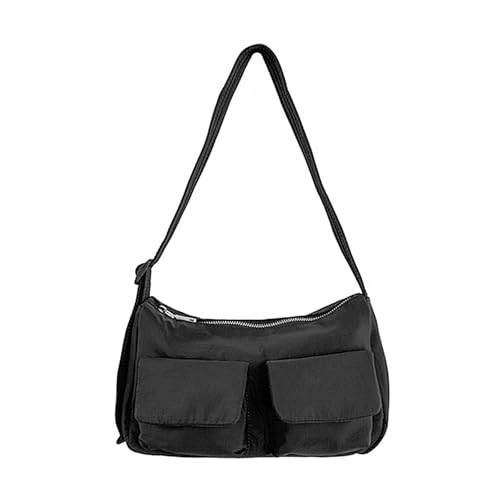 BUBEFSKD Einzigartige Nylonumhängetasche Für Schüler Große Kapazität Crossbody Bags Mit Mehreren Taschen Casual Handtasche Unterarmtaschen Casual Crossbody Tasche von BUBEFSKD