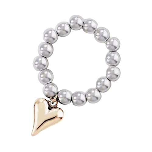 BUBEFSKD Eleganter Herzhängerringe Mit Gummiband Für Vielseitige Verschleiß Geometrischer Anhänger Ringe Stylish Party Accessoire Edelstahlring BUBEFSKD Eleganter Herzhängerringe Mit Gummiband Für Vielseitige Verschleiß Geometrischer Anhänger Ringe Stylish Party Accessoire Edelstahlring von BUBEFSKD