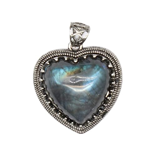 BUBEFSKD Eleganter Labradoritanhänger Mit Natürlichen Amethysten Stein Accessoire Für Frauen Die Vintage Styles Schmuckstücke Handwerk Stein Halskette Lieben von BUBEFSKD