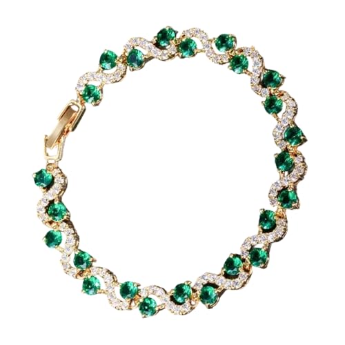 BUBEFSKD Elegantes Tennisarmband Mit Runden Kubischen Zirkonia Steinen Für Frauen Simulierte Diamanten Armband Partyzubehör Trendy Tennisarmband Für Tägliche Outfits von BUBEFSKD