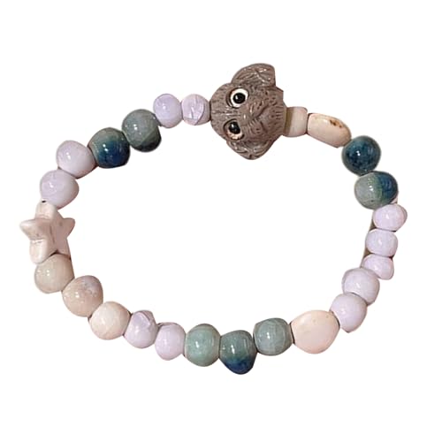 BUBEFSKD Farbenfrohes Perlenkeramikarmband Mit Hund Charme Bequeme Verstellbare Länge Armband Handgefertigtes Tägliches Outfit BUBEFSKD Farbenfrohes Perlenkeramikarmband Mit Hund Charme Bequeme Verstellbare Länge Armband Handgefertigtes Tägliches Outfit von BUBEFSKD