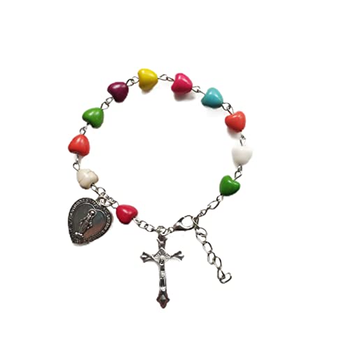 BUBEFSKD Farbige Liebe Acrylperlenarmband Kruzifix Katholische Multikolen Rosenkranz Religiöser Schmuck Für Frauen Rosenkranz Für Frauen Männer BUBEFSKD Farbige Liebe Acrylperlenarmband Kruzifix Katholische Multikolen Rosenkranz Religiöser Schmuck Für Frauen Rosenkranz Für Frauen Männer von BUBEFSKD
