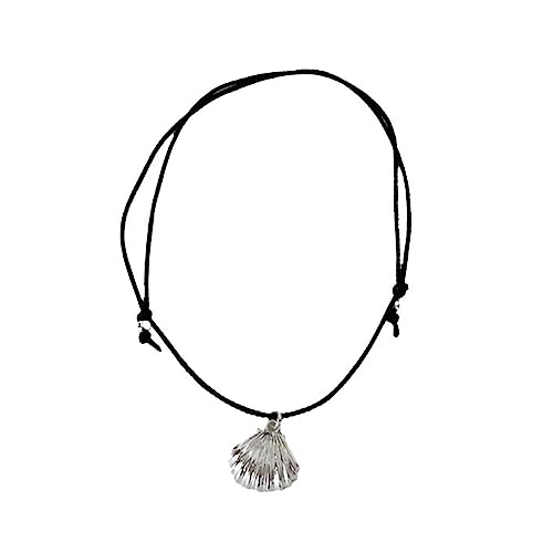 BUBEFSKD Fashion Shell Anhänger Halskette Armband Einstellbares Schwarzes Seil Halskokelarmband Elegante Schlüsselbeinkette Juwely Muschel Anhänger Statement Geschenk Für Ihren Einzigartigen Charme von BUBEFSKD