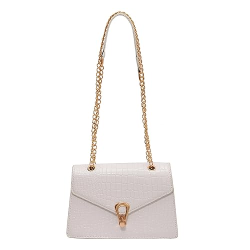 BUBEFSKD Feste Farbe Einfacher Mode Print Square Bag Umhängetaschen Für Frauen Mädchen Trendy Freizeit Crossbody Vintage Kette Schulter Messengerbeutel von BUBEFSKD