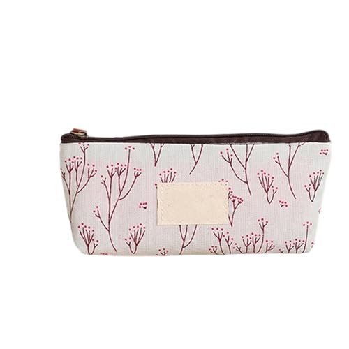 BUBEFSKD Floral Canvas Bleistift Hülle Tragbarer Stift Für Schulversorgungen Aufbewahrungsmarkierungen Pens Eraser Canvas Bag Box Einfacher Stift Für Schulbüro von BUBEFSKD
