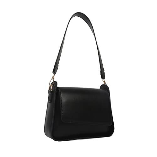 BUBEFSKD Frauen Achselbeutel Damen PU Leder Satchel Bag Flap Messenger Frau Einfache Feste Schulterschlinge Achselstab von BUBEFSKD