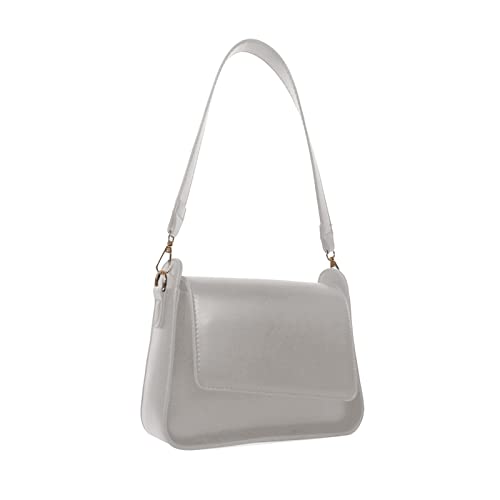 BUBEFSKD Frauen Achselbeutel Damen PU Leder Satchel Bag Flap Messenger Frau Einfache Feste Schulterschlinge Achselstab von BUBEFSKD