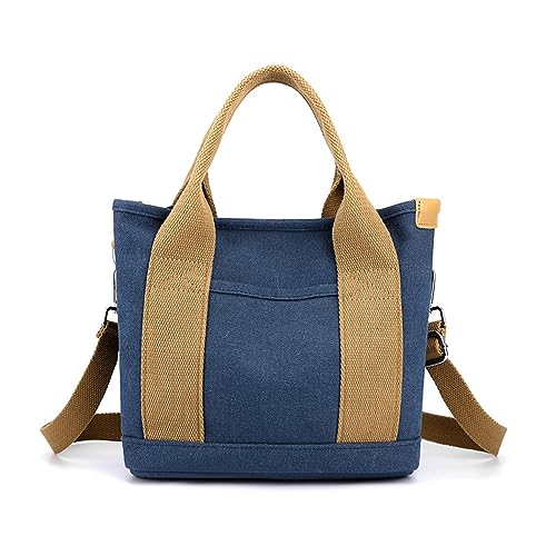 BUBEFSKD Frauen Große Kapazität Leinwand Handtasche Einfache Tragetasche Mädchen Reißverschluss Schulter Ladies Kleines Buch Einkaufsbücher Tasche Koreanische Stil Freizeittasche Große Kapazität von BUBEFSKD