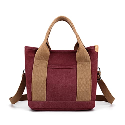 BUBEFSKD Frauen Große Kapazität Leinwand Handtasche Einfache Tragetasche Mädchen Reißverschluss Schulter Ladies Kleines Buch Einkaufsbücher Tasche Koreanische Stil Freizeittasche Große Kapazität von BUBEFSKD
