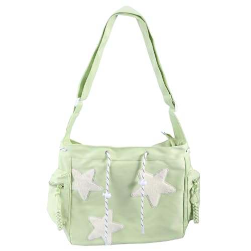 BUBEFSKD Frauen Große Kapazität Messenger Bag Stern Muster Schulter School Crossbody Großkapazität Crossbody Für Frauen Sternmuster Schulter Messenger von BUBEFSKD