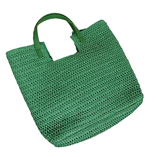 BUBEFSKD Frauen Handgewebte Einkaufstasche Große Kapazität Handtasche Strach Mode Stroh Schulter Damen Urlaub Frauen Strohhandtasche Ladies Strand Tasche Handgemachte Schulter von BUBEFSKD