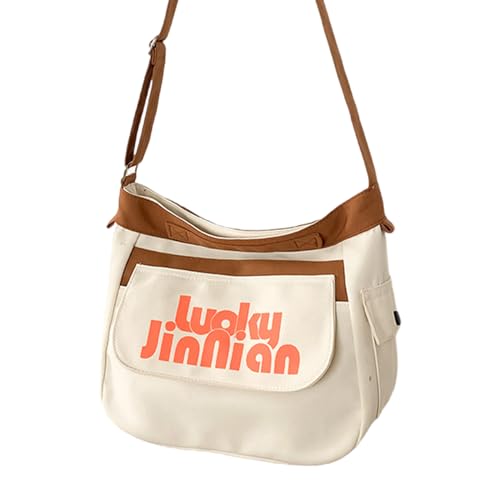 BUBEFSKD Frauen Leinwandtasche Schülern School Fahionable Letter Drucken Schulter Großer Kapazität Crossbody Messenger Frauen Leinwand Schulterbrief Crossbody Großkapazität Messenger von BUBEFSKD