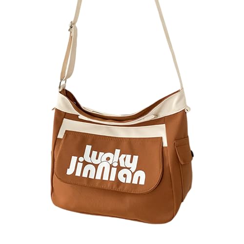 BUBEFSKD Frauen Leinwandtasche Schülern School Fahionable Letter Drucken Schulter Großer Kapazität Crossbody Messenger Frauen Leinwand Schulterbrief Crossbody Großkapazität Messenger von BUBEFSKD
