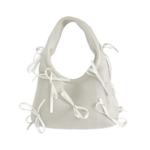 BUBEFSKD Frauen Mädchen Französisch Vintage Feste Farbe Geldbeutel Süßes Bogenknoten Dekorationen Polyester Handtasche Für Freizeitparty Vintage Polyester Handtasche Geldbörse von BUBEFSKD