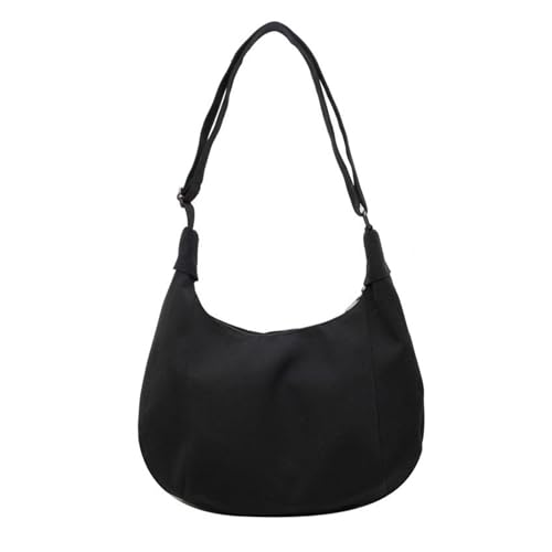 BUBEFSKD Frauen Männer Japanische Leinwand Feste Farbbodus Tasche Große Kapazität Schulterknödel Mit Verstellbarer Gurt Mode Halb Moon Bag von BUBEFSKD