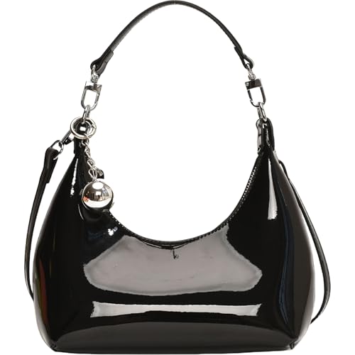 BUBEFSKD Frauen Mondbag Pu Leder Achselhilfe Mode Handtasche All Matching Crossbody Einfache Schulter Frauen Mond Mode Achsel PU Leder Achselstasche Schulter Crossbody von BUBEFSKD