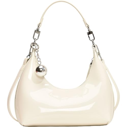 BUBEFSKD Frauen Mondbag Pu Leder Achselhilfe Mode Handtasche All Matching Crossbody Einfache Schulter Frauen Mond Mode Achsel PU Leder Achselstasche Schulter Crossbody von BUBEFSKD