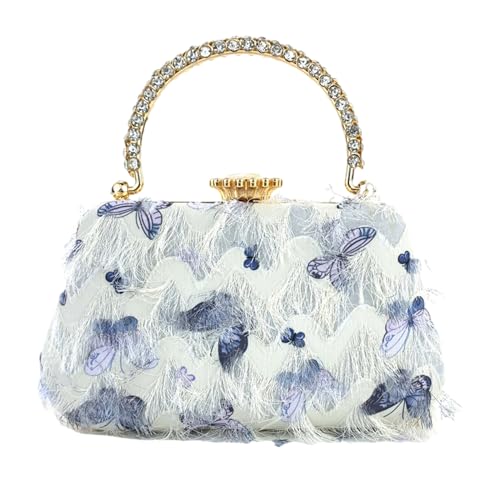 BUBEFSKD Frauen Strasssteine Metallgriff Geldbeutel Abendbeutel Mit Crossbody Ketten Schmetterling Quasten Cheongsam Handtasche Für Partys Frauen Abendhalmhandtasche Handtasche BUBEFSKD Frauen Strasssteine Metallgriff Geldbeutel Abendbeutel Mit Crossbody Ketten Schmetterling Quasten Cheongsam Handtasche Für Partys Frauen Abendhalmhandtasche Handtasche von BUBEFSKD
