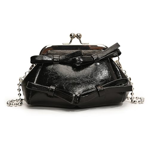 BUBEFSKD Frauen Tasche Modebögen Crossbody Kettenband Schulter Kleine Handtasche All Matching Messengers Frauen Modebögen Crossbody Kleine Handtasche Kette Gurt Gurt Schulter von BUBEFSKD