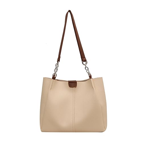 BUBEFSKD Geräumige Und Zuverlässige Einzel Umhängetasche In Minimalisten Beige Zeitgenössische Unisex Single PU Tote Geschenk Trendy Lässig Formell Bequeme Tragepraktikum Praktisch Für Arbeit Schule von BUBEFSKD