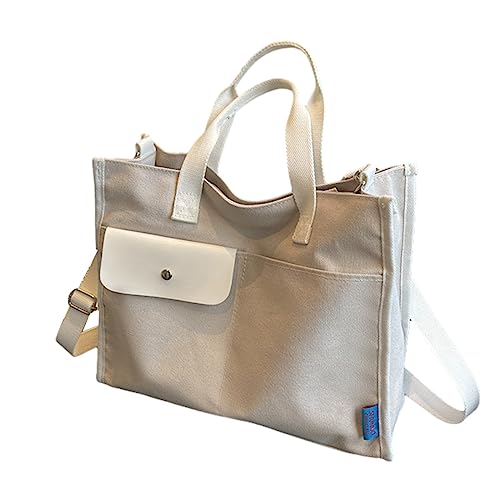 BUBEFSKD Großkapazität Womens Tote Bag Canvas Schulter Lässig Handtaschen Für Frauen Schule Teenager Crossbody Canvas Einkaufstasche von BUBEFSKD