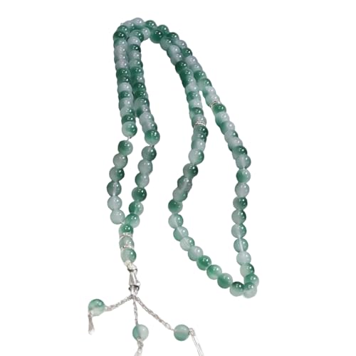 BUBEFSKD Handgefertigtes Seeblau Doppelschatten Faux Achat Armband 99 Perlen Irritierende Resistente Design Für Verlängerte Verschleißkomfort Formaler Anlass Perlenzubehör von BUBEFSKD