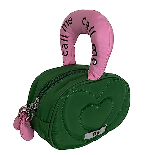 BUBEFSKD Handtasche Koreanischen Stil Freizeit Umhängetasche Crossbody Cosmetics Make Up Tasche Lady Geldbeutel Schwarz Blau Grün Trendy von BUBEFSKD