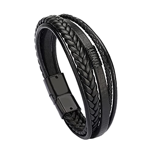 BUBEFSKD Herren Lederarmband Mit Magnetischem Verschluss Mehrschichtig Geflochten BUBEFSKD Herren Lederarmband Mit Magnetischem Verschluss Mehrschichtig Geflochten von BUBEFSKD