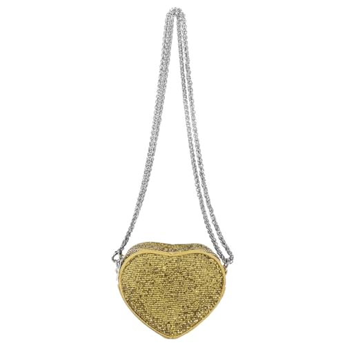 BUBEFSKD Herzförmige Glitzern Geldbeutel Mit Funkelnden Paillettenwechsel Umhängetaschen Stilvolle Abendtaschen Crossbody Tasche Für Frauen Und Mädchen Party Clutch Geldbörse von BUBEFSKD