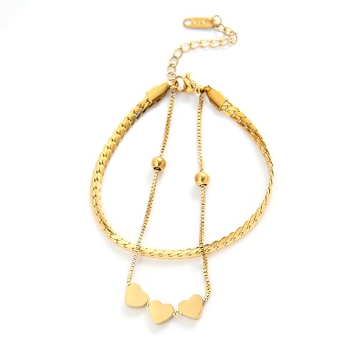 BUBEFSKD Herzhänger Armband Trendy Women Kette Schmuck Edelstahl Textur Geeignet Für Lässige Und Besondere Anlässe Multilayer Armband Für Frauen BUBEFSKD Herzhänger Armband Trendy Women Kette Schmuck Edelstahl Textur Geeignet Für Lässige Und Besondere Anlässe Multilayer Armband Für Frauen von BUBEFSKD