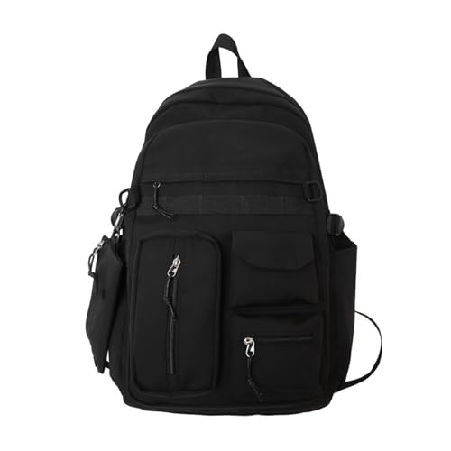BUBEFSKD Japanische Ästhetische Vintage Nylon Rucksack Mit Münze Geldbeutel Schüler Großer Kapazitätsbuch Tasche Casual Travel Daypack Vintage Laptop Rucksack von BUBEFSKD